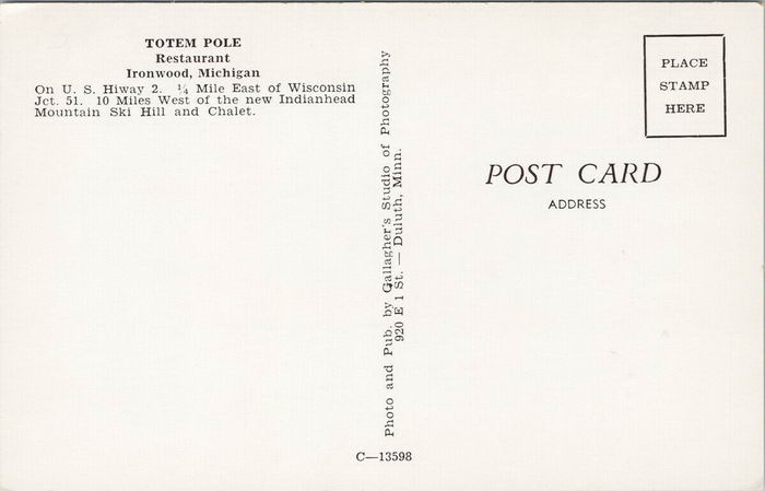 Totem Pole Restaurant - Old Postcard (newer photo)